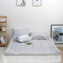 침대패드보다 토퍼 5cm 두께 쿨링 냉감 항균 시원한 시어서커 여름 이불 침대토퍼, 쿨스트라이프그레이