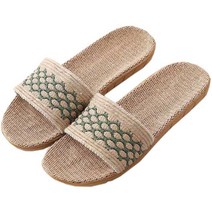 리빙누리 왕골 라탄 거실화 실내화 사무실슬리퍼, 네이처그린, 1개