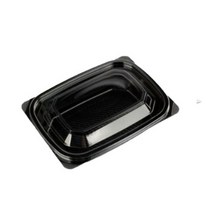 반찬 샐러드 용기 검정 DS-201, 7개, 50개입