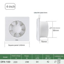 휀 공업용 업소용 산업용 송풍기 업소용휀 배풍기 468inch 추출기 환기 팬 배기 창, 유럽 ​​연합, 4인치