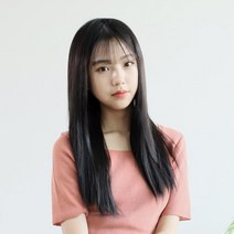 칼단발 머리 추천! U자 패션 고열사 반가발 매직 스트레이트컬 긴생머리, 내츄럴브라운