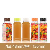 페트병 플라스틱병 사각쥬스페트 200ml(A) 35파이, 밤색, 1개