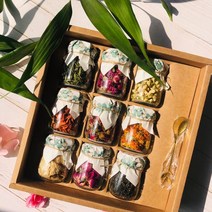 중국꽃차 9종류 선물세트 대나무잎 천일홍 쟈스민 백합 장미 금송화 옥나비 모란 민들레, 프리