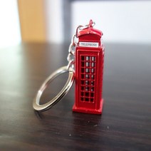 빅 벤 더블 데커 버스 전화 부스 런던 기념품 키체인 파리 에펠 타워 키링, [02] Telephone booth