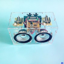앰프 오디오 제작 키트 블루투스 스피커 diy 자작, 배터리3개 검정색아크릴 커버 부품 세트