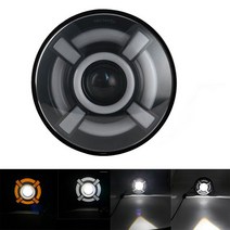 오토바이헤드라이트 7인치 LED 헤드 라이트 DRL Hi/Lo 빔 50W 40W 헤일로 링 앰버 엔젤 아이 Niva 오토바, 16 only 60w headlight