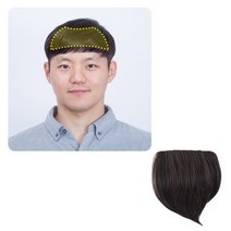 픽앤웨어 남자 M자 앞머리 가발 와이드 14cm 1개, 내츄럴브라운