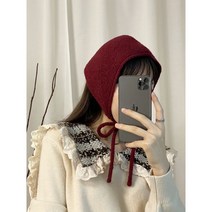 끌림샵 [국내제작] 마름모 보넷 뜨개 울 니트 귀도리 (5color)