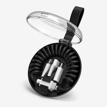 휴대용 스프링 멀티 케이블 세트 C타입 8핀 5핀 USB, 블랙, 1개