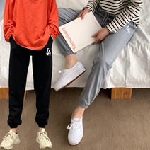자수 포인트 원마일웨어 밴딩 조거팬츠