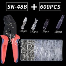 터미널 400/600PCS 총알 자동차 바이크 오토바이 압착 단자 전기 와이어 커넥터 SN48B 키트, [10] 600PCS SN48b1
