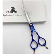 강아지 미용 가위 곡선 커브 펫 소형견 중형견 셀프, 6.8인치 곡선 가위(레드)