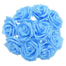 품 생일 102030Pcs 8cm 인공 PE 거품 웨딩 테이블 홈 DIY 스크랩북 품에 대 한 장미 꽃 신부 부케, 10pcs, Blue