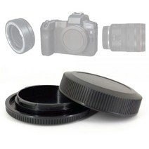 후면 렌즈 더스트 캡 RF + 전면 카메라 바디 커버 EOS R RP R3 R5 R6 R7 R10 EOSR 및 마운트 교체 R-F-5, With logo
