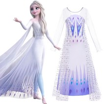 디즈니 겨울왕국2 frozen2 엘사 화이트 블링블링 공주 드레스