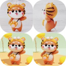 마트498 DIY 동물인형 양모펠트 키트 어흥시바견 원데이클래스 코바늘뜨기 펠트공예 퀼트패키지 취미키트 걱정인형