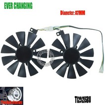 컴퓨터PC 87MM T129215BU DC 12V 4Pin P106-100 GTX1060 GTX1070 쿨러 팬 ASUS AREZ GeForce GTX 1060 1070 게임용 O, [03] 빨간