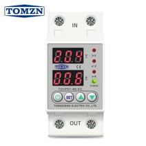 1 pc Din 레일 230V 가변 과전압 보호 장치 보호기 릴레이 모니터 전류 제한 TOMZN TOVPD163EC, 60a