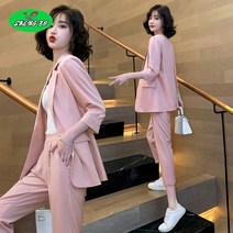 SHENGBO여성 여름용 오피스룩 정장 세트 패션 투피스 상하세트 빅사이즈004LH908