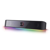 Redragon GS560 RGB 데스크탑 사운드바 2.0 채널 컴퓨터 스피커 다이나믹 조명 바 오디오 라이트 동기화/디스플레이 볼륨 손잡이가 있는 터치 컨트롤 백라이트 U
