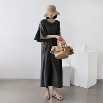 마더라이크 로디프릴 롱 임산부 원피스 G102