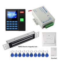 지문인식도어락 무타공 사무실 지문 식별 RFID 액세스 제어 시스템 키트 180kg 마그네틱 도어 잠금 키보드, 04 Full System 1