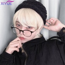 남자가발가격 남성가발 남자 헤어 중년 XIYUE-흑인 남성 가발 숏 스트레이트 앞머리 12 "합성 및 코, 한개옵션1, 17 P4/30