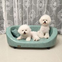 에사 쇼파 여왕 애견 소파 가죽 쿨 방석 매트 펫 강아지, 레이크그린+가죽침구