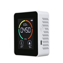 가스 누설 감지기 누출 측정기 탐지기 휴대용 경보기 캠핑용 가정용 CO2 감지기 휴대용 가스 농도 감지 공기 온도 습도 장비 센서 정확한 디지털 디스플레이 감지기, 호주 WHITE