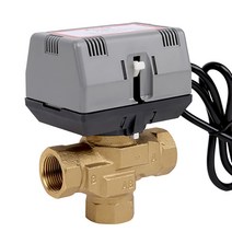 전동벨브 솔벨브 12quot 34quot 1인용 하니웰 전동 3방향 밸브 황동 vc6013 팬 코일 전기 밸브 ac220v, 1