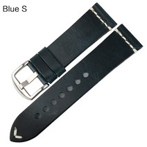 Maikes 정품 암소 가죽 시계 스트랩 수제 시계 밴드 20mm 22mm 24mm 용, 블루스