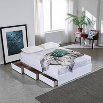 미니피스 3단 무헤드 서랍형 침대 매트리스 포함 싱글 슈퍼싱글 더블 퀸, HP-미니피스 3단 (화이트), 슈퍼싱글(1인용추천!), 9존독립 화이트