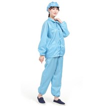 여름 가을 방진복 무진복 제전복 정전기 방지 방전복 남녀 방호복 래커복 블루 화이트 페인트 작업복, 옐로 후드 톱