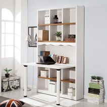 [인테리어 책장/실속구매1위] 파로마 포잉 책장 책상 세트 1200, 화이트오크