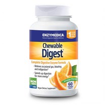 Enzymedica Digest Chewables Enzyme Support 엔자메디카 다이제스트 츄어블 오렌지 맛 60정, 1개