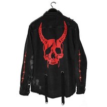 데님 자켓 emo men black streetwear 재킷 코트 하라주쿠 빈티지 옷