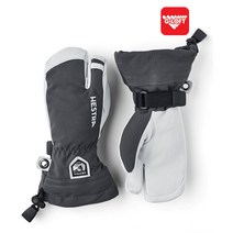 헤스트라 아미 레더 헬리 스키 JR 3핑거 그레이 30562- 보드 어린이 장갑