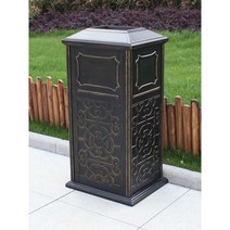 철제 쓰레기통 야외 외부 스탠드 마당 업소용 휴지통, F모델