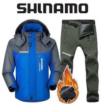 SHLNAMO 자켓 바지 여름낚시복 우의 내피 고어텍스 두껍고 따뜻한 플리스 낚시 의류 남자용 플러스 사이즈 반사 등산 의류 겨울 107029, 4XL, 파란색 3