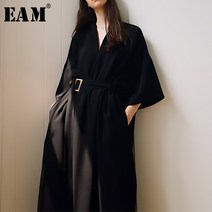 브이넥 하프 블랙 루즈핏 포켓 롱 빅사이즈 원피스