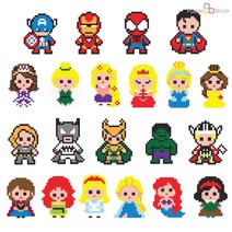 디폼블럭 도안 8mm 퍼즐블럭 공주와 히어로, H8스파이더맨