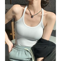 뮤르라보 쫀쫀 레어이드 라운드 슬림 베이직 기본 골지 나시