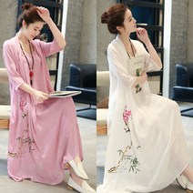 빅사이즈 미디 면마 나시 원피스 루즈핏 가디건 린넨 투피스 40대