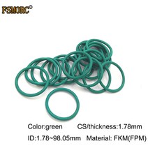 가스켓녹색 FKM o 링 ID1.78mm ~ 98.05mm 두께/CS 내유성 산 및 알칼리 씰링 개스킷 FPM o-링, 52 ID41x1.78mm  5pcs
