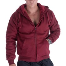 TanBridge 남성용 셰르파 안감 후드 집업 플러스 사이즈 따뜻한 플리스 후디 패딩 소매 및 골지 커프스 Dk.grey-105 바이오더, Wine-105 _XX-Large