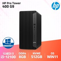 HP 프로타워 400 G9 6Y4W7PA 12세대 I3-12100 윈11홈 사무용 데스크탑, 8GB, NVME 512GB, Win11 HOME