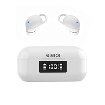 eleror 무선 수면 이어 버드 iPhone 및 Android 전화에서 음악을 스트리밍하는 작은 Bluetooth 이어폰 옆으로 잠자기 달리기 운동 여행 핸즈프리, White