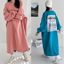봉시스터즈 양기모네모왕박스롱원피스 롱원피스 박스핏 오버핏 겨울원피스