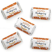 Big Dot of Happiness Happy Thanksgiving - Mini Candy Bar Wrapper Stickers - Fall Harvest Party Small, 1