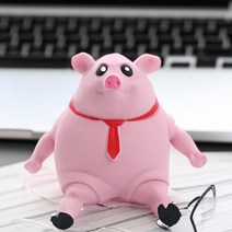 스트레스 감압 돼지 인형 불쾌지수 제로 말랑이 틱톡 탄성 늘어나는 인싸 파티 틱톡돼지 장난감 때리고 꼬집고 던지기 신축성 토이 22cm x 25cm